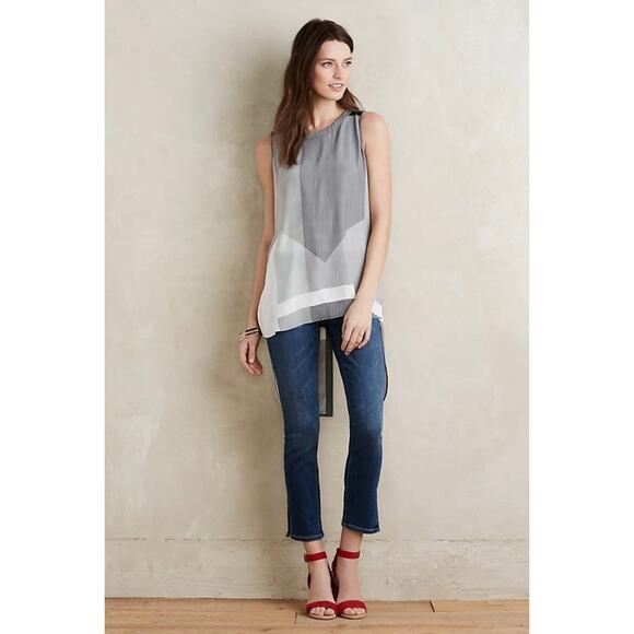 Anthropologie Pilcro Stet Mid Rise Crop Ankle Slit Medium Wash Jeans Size 28 - Picture 12 of 12